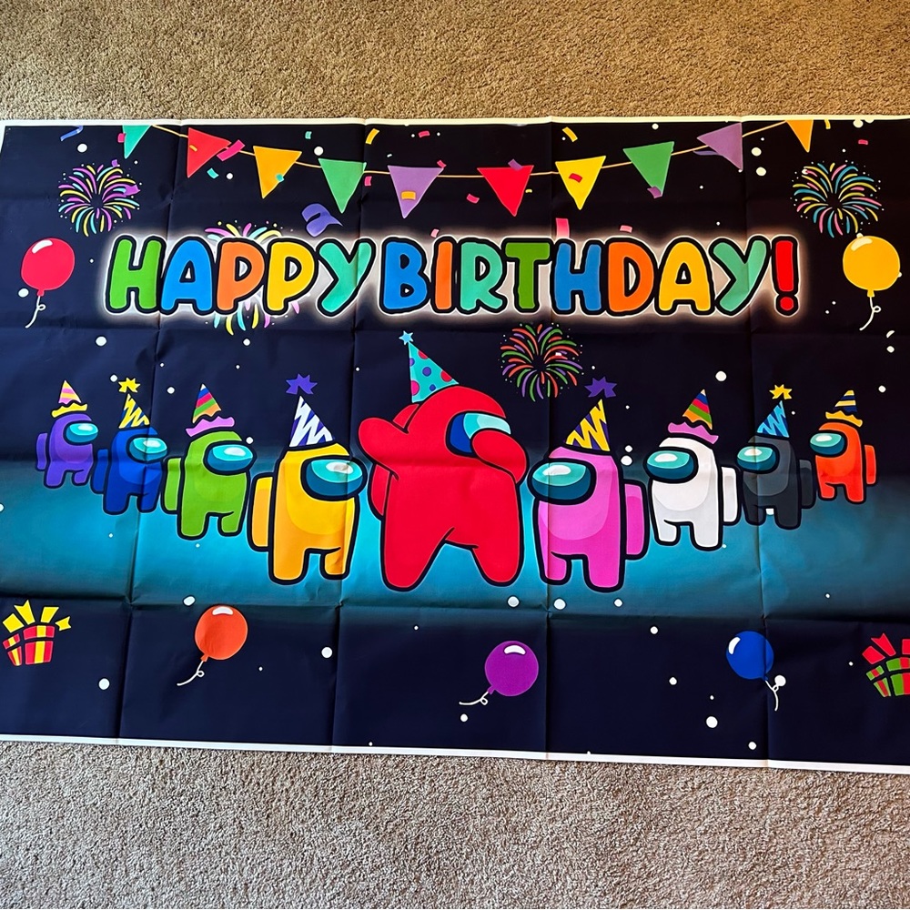 Among Us Birthday Backdrop